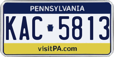 PA license plate KAC5813