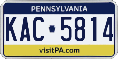 PA license plate KAC5814