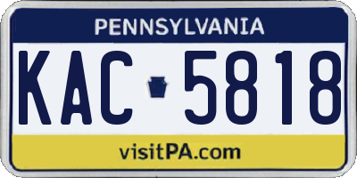 PA license plate KAC5818