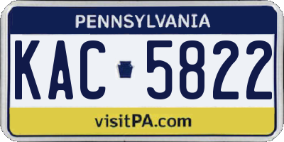 PA license plate KAC5822