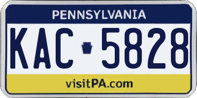 PA license plate KAC5828