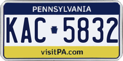 PA license plate KAC5832