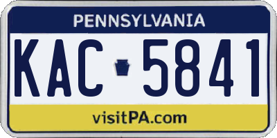 PA license plate KAC5841