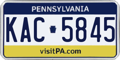 PA license plate KAC5845