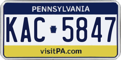PA license plate KAC5847