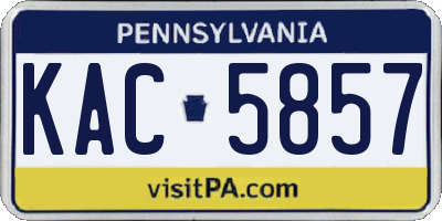 PA license plate KAC5857