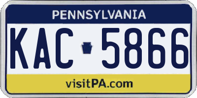 PA license plate KAC5866
