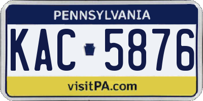 PA license plate KAC5876