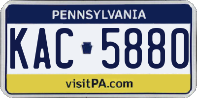 PA license plate KAC5880