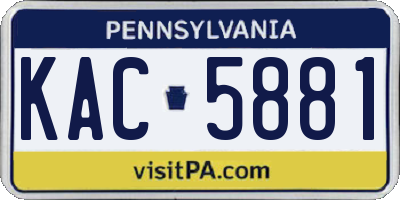 PA license plate KAC5881