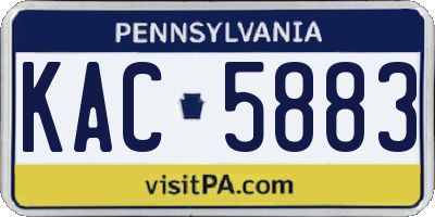 PA license plate KAC5883