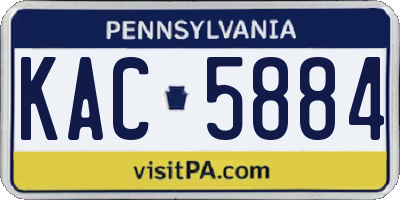 PA license plate KAC5884