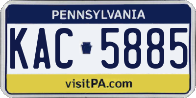 PA license plate KAC5885