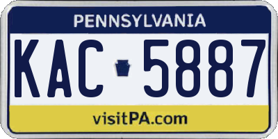 PA license plate KAC5887