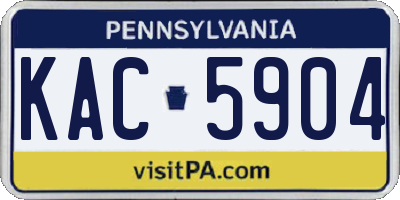 PA license plate KAC5904