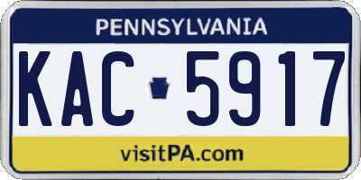 PA license plate KAC5917