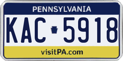 PA license plate KAC5918
