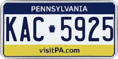 PA license plate KAC5925