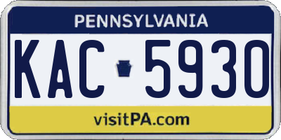 PA license plate KAC5930