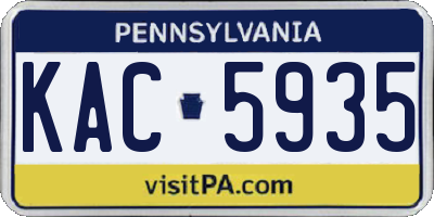 PA license plate KAC5935