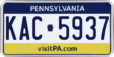 PA license plate KAC5937