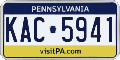 PA license plate KAC5941