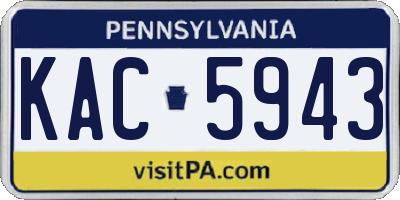 PA license plate KAC5943