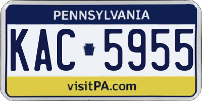 PA license plate KAC5955