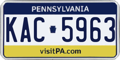 PA license plate KAC5963