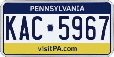 PA license plate KAC5967