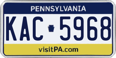 PA license plate KAC5968