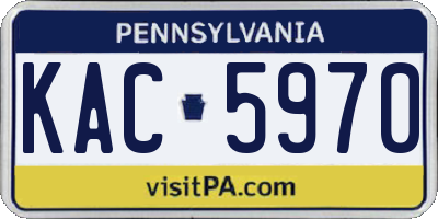 PA license plate KAC5970