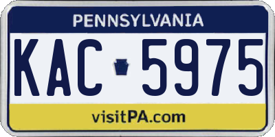 PA license plate KAC5975
