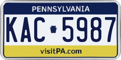 PA license plate KAC5987