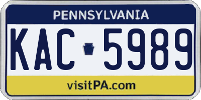PA license plate KAC5989