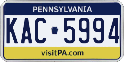 PA license plate KAC5994