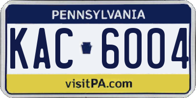 PA license plate KAC6004