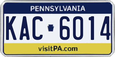 PA license plate KAC6014