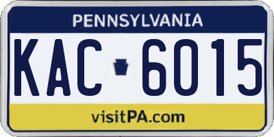 PA license plate KAC6015