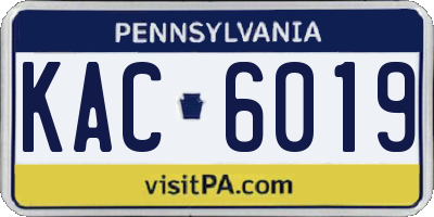 PA license plate KAC6019