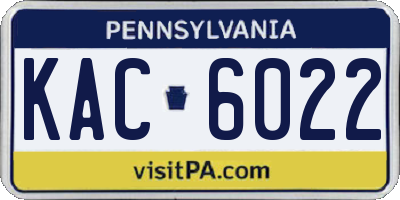 PA license plate KAC6022