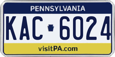 PA license plate KAC6024