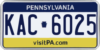 PA license plate KAC6025