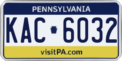 PA license plate KAC6032