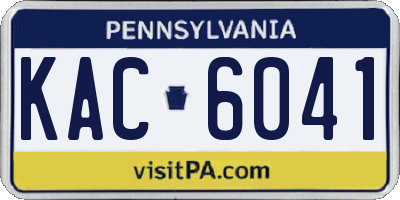 PA license plate KAC6041