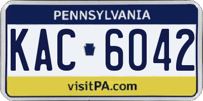 PA license plate KAC6042