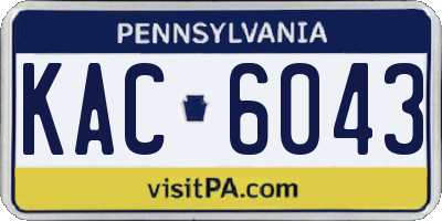 PA license plate KAC6043