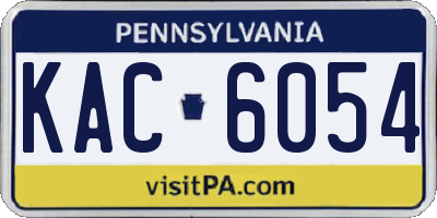 PA license plate KAC6054