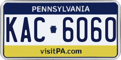 PA license plate KAC6060
