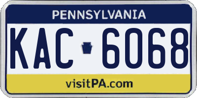 PA license plate KAC6068